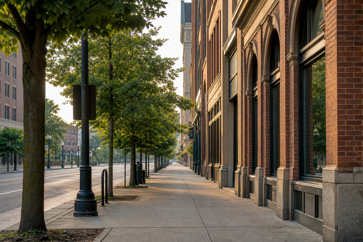 Downtown street in the Springfield, Massachusetts area